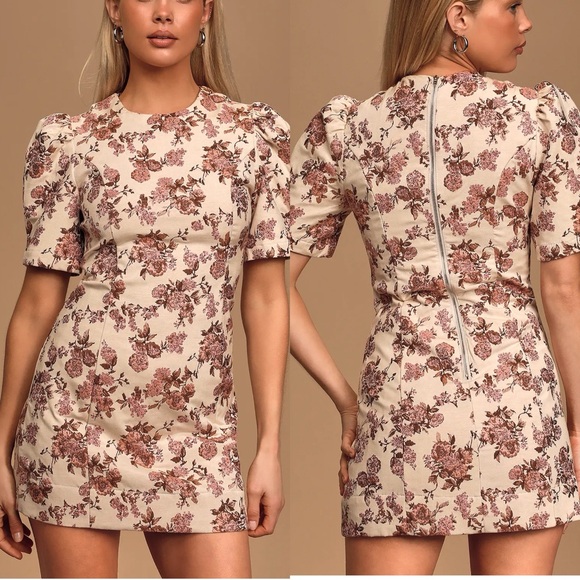 Anthropologie Dresses & Skirts - Anthropologie En Saison My World Blush Pink Floral Print Jacquard Mini D…